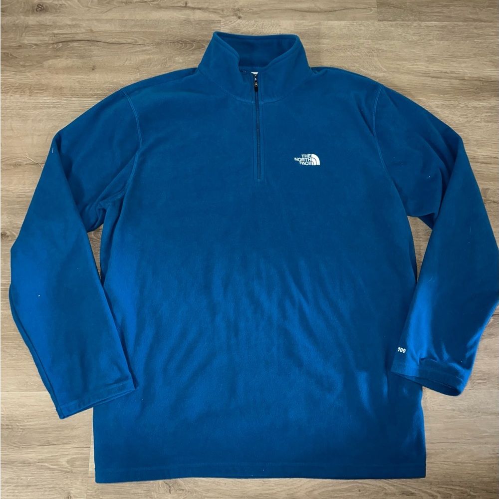 The North Face "TKA 100" 1/4 Zip Fleece Pullover Men's XL Blue Teal Polyester